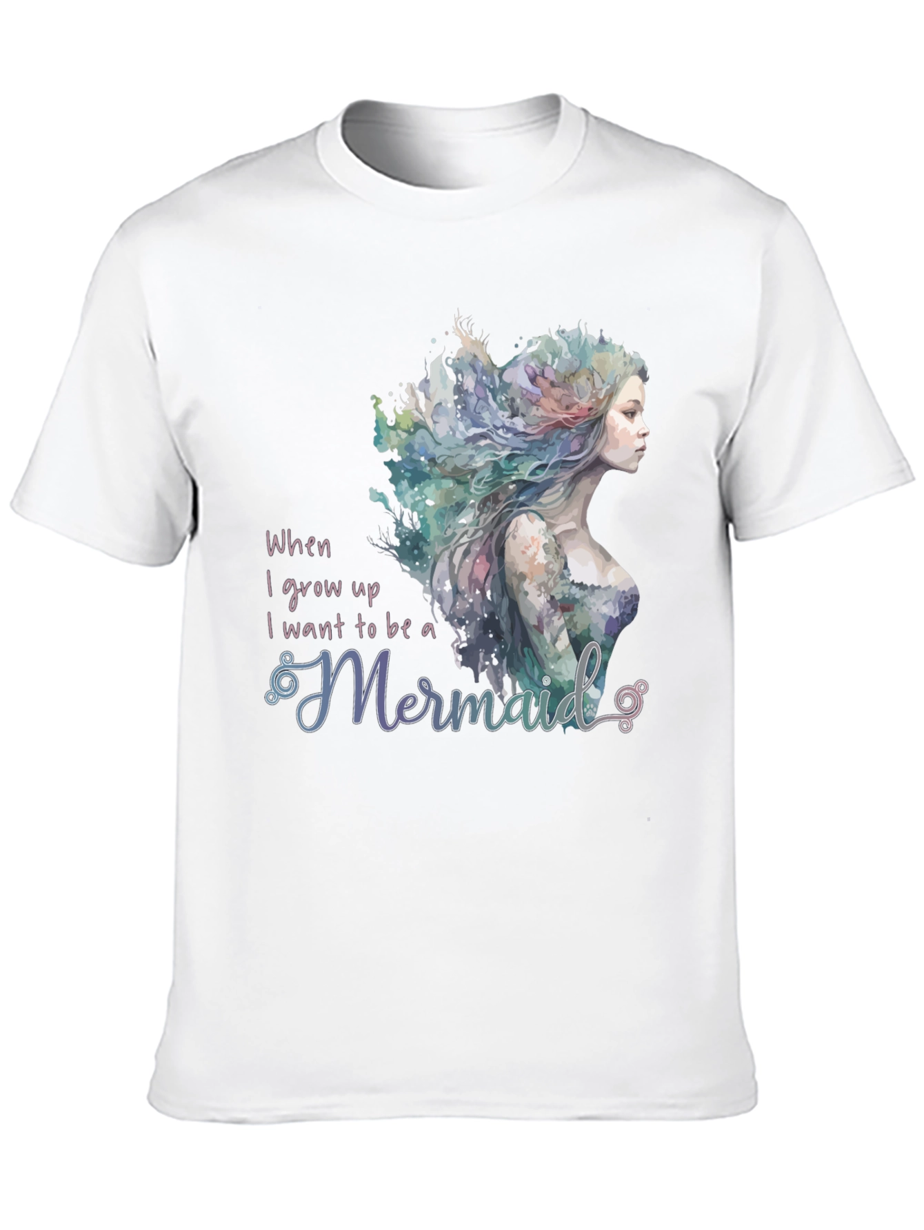 Mermaid Wish Graphic Tee - Black Crew Neck