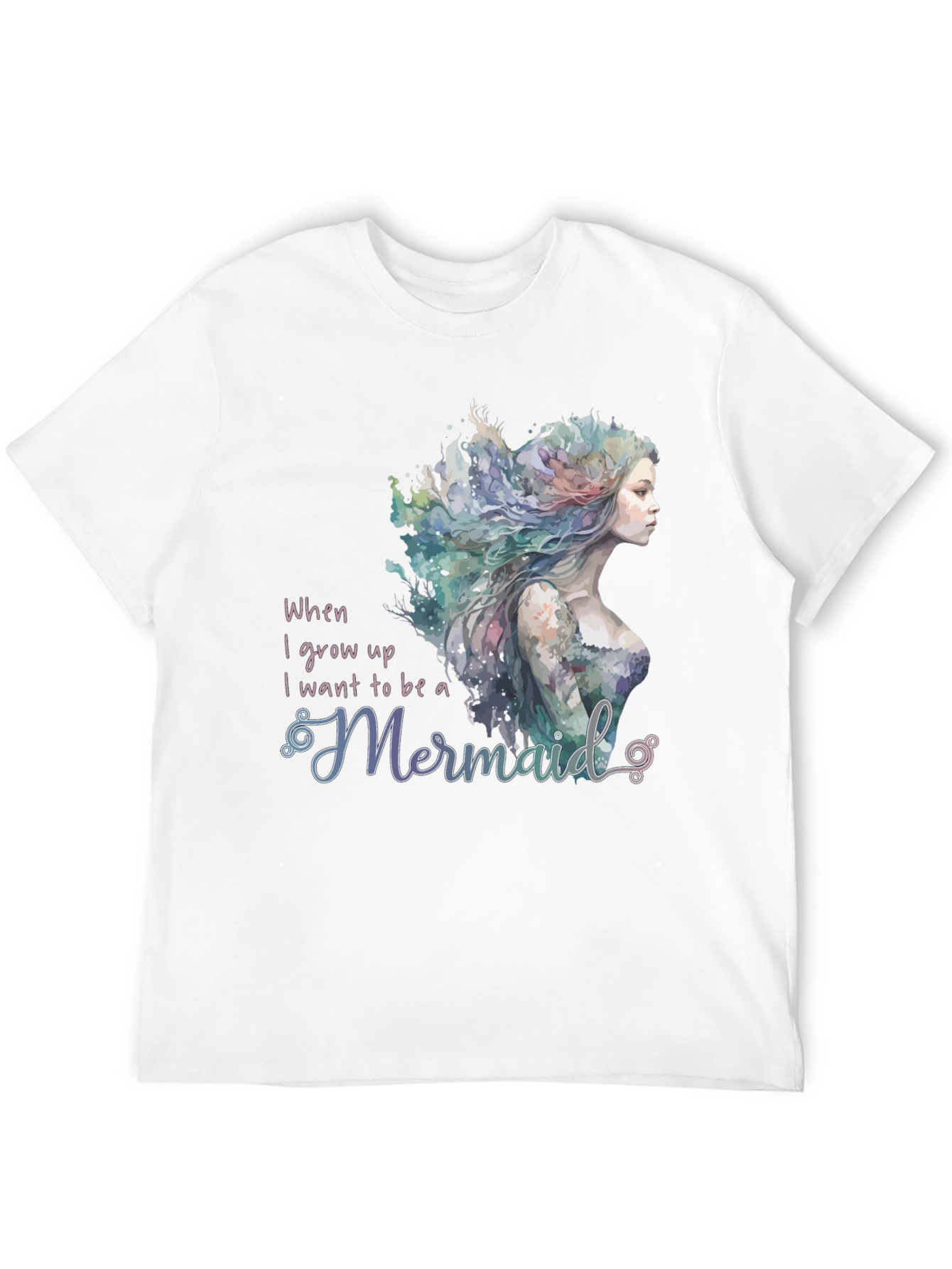 Mermaid Wish Graphic Tee - Black Crew Neck