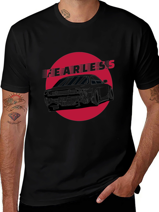 Fearless Car Graphic Tee - Black Cotton Comfort Fit