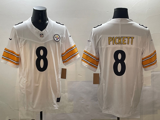 Men's Pittsburgh Steelers Kenny Pickett #8 White Game Jerseys