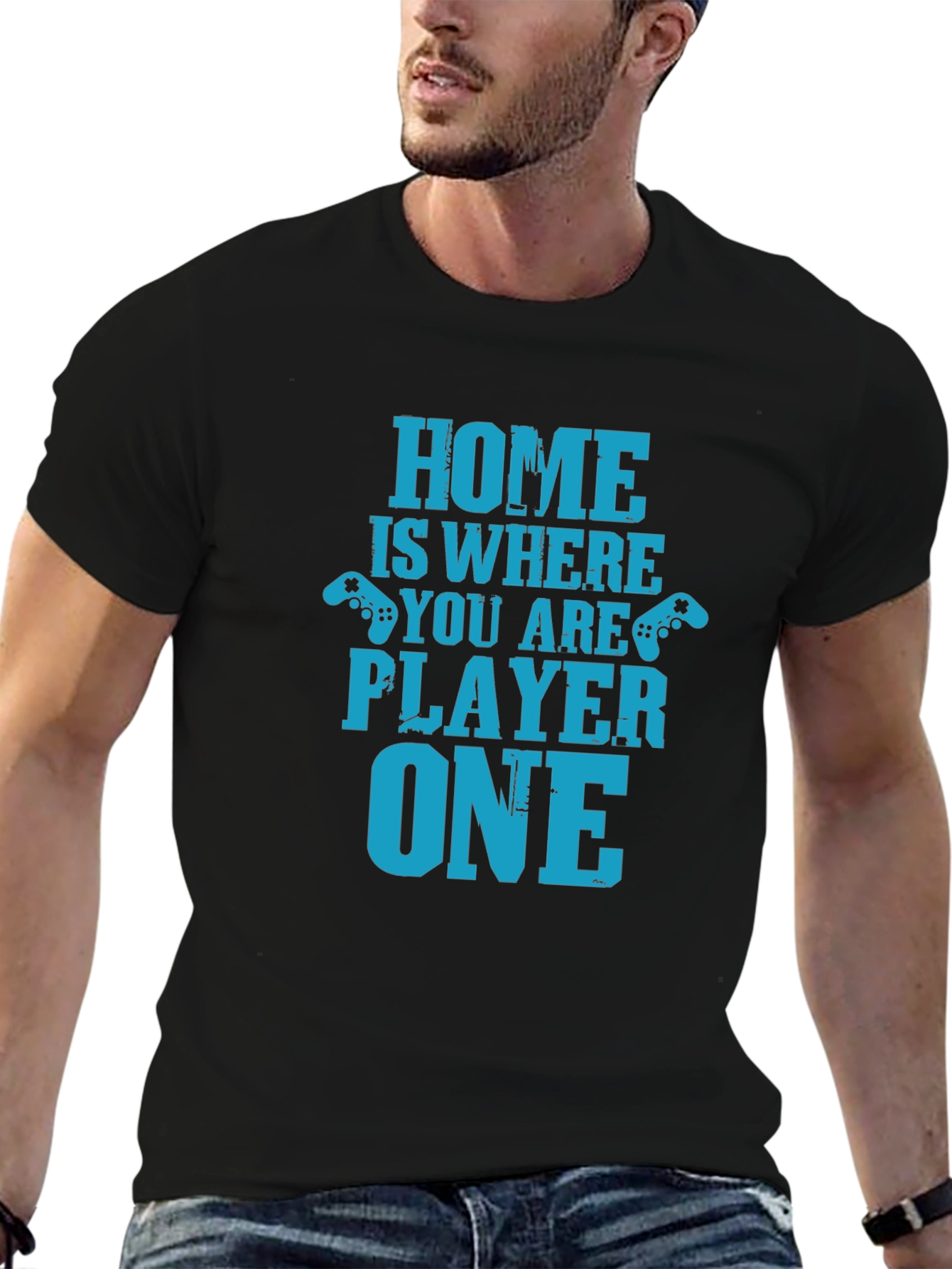 Home Is Where You Are Player One Black T-Shirt