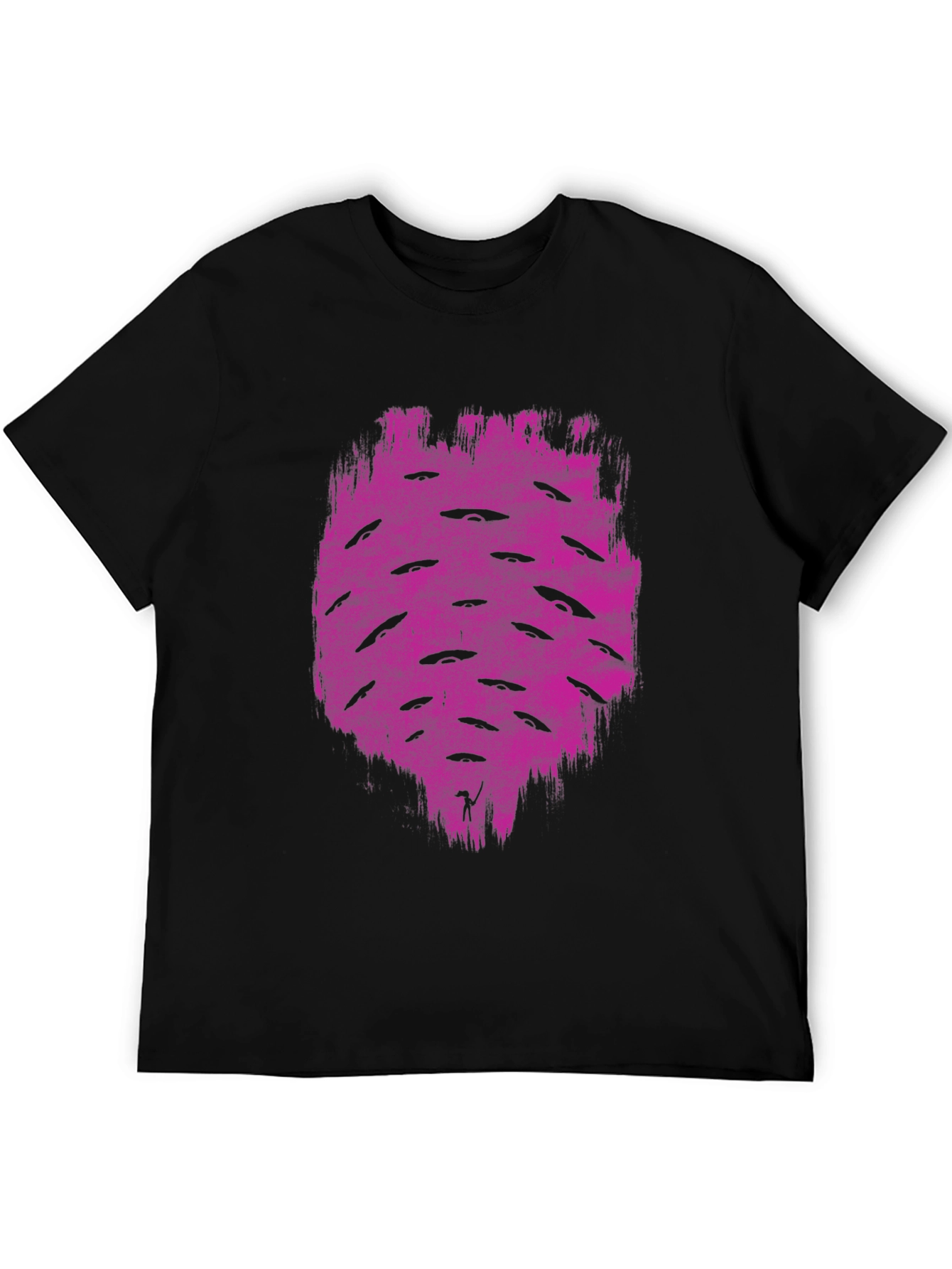 UFO Graphic Tee - Mens Black Cotton T-Shirt