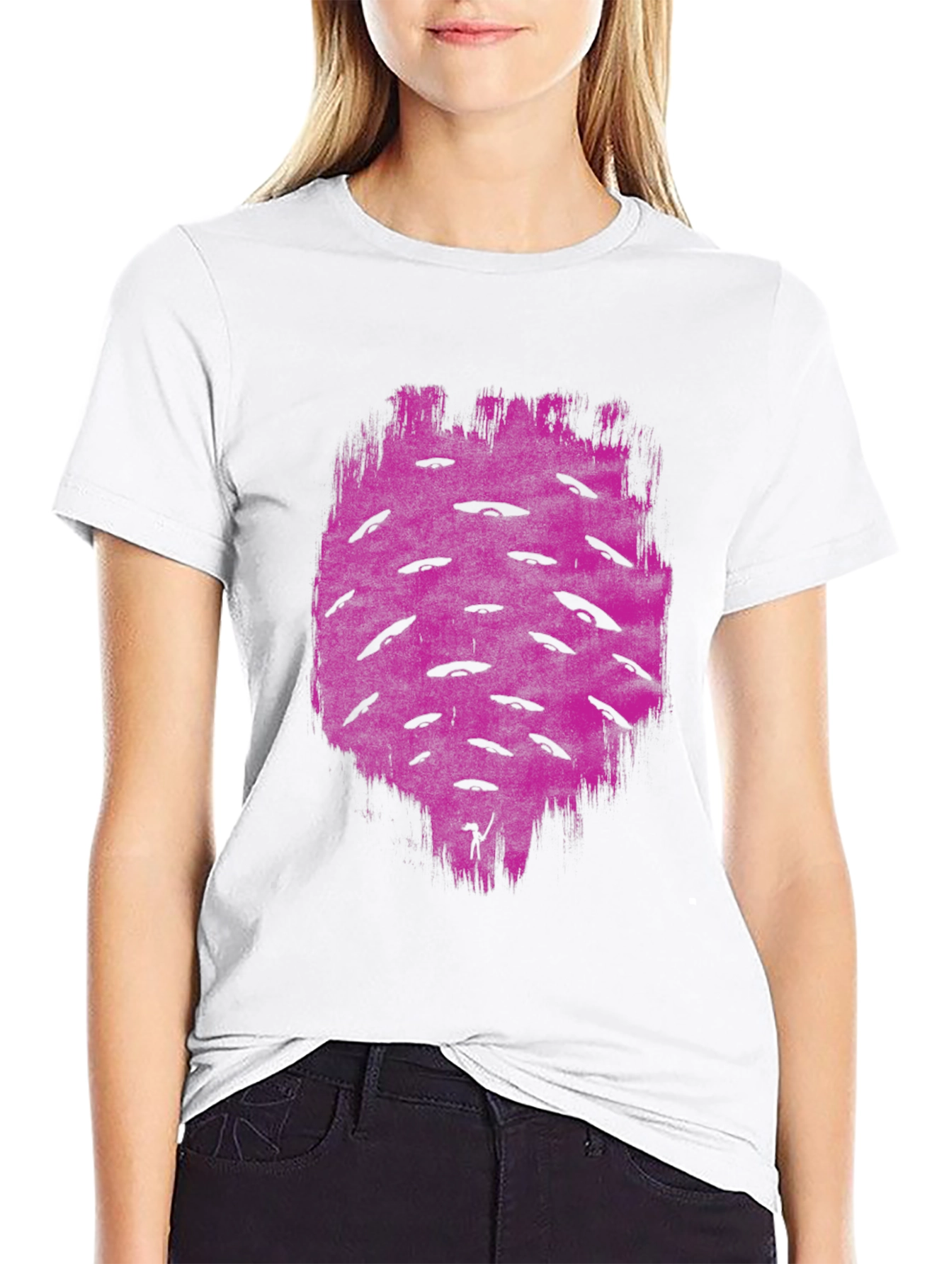 UFO Graphic Tee - Mens Black Cotton T-Shirt