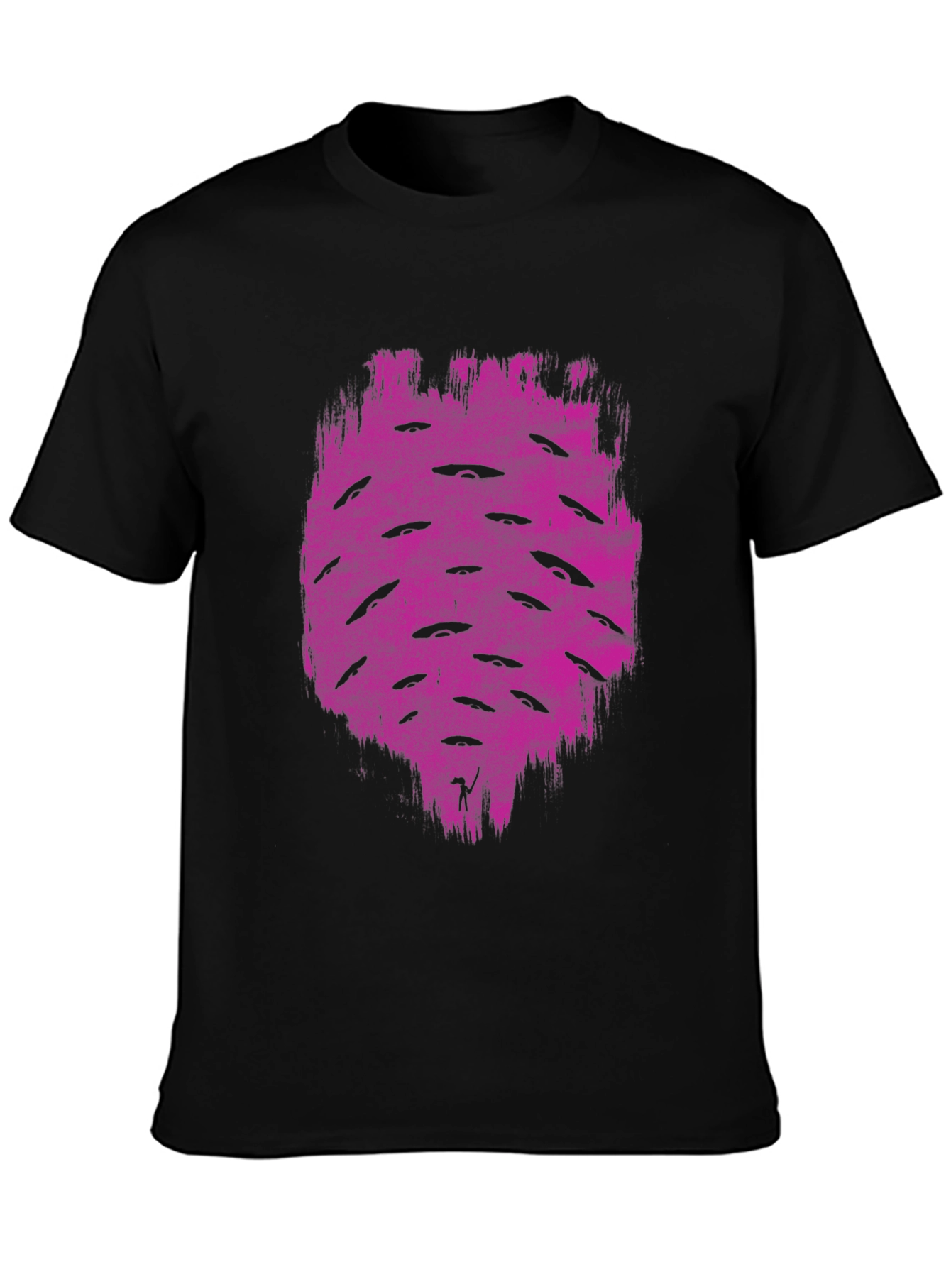 UFO Graphic Tee - Mens Black Cotton T-Shirt