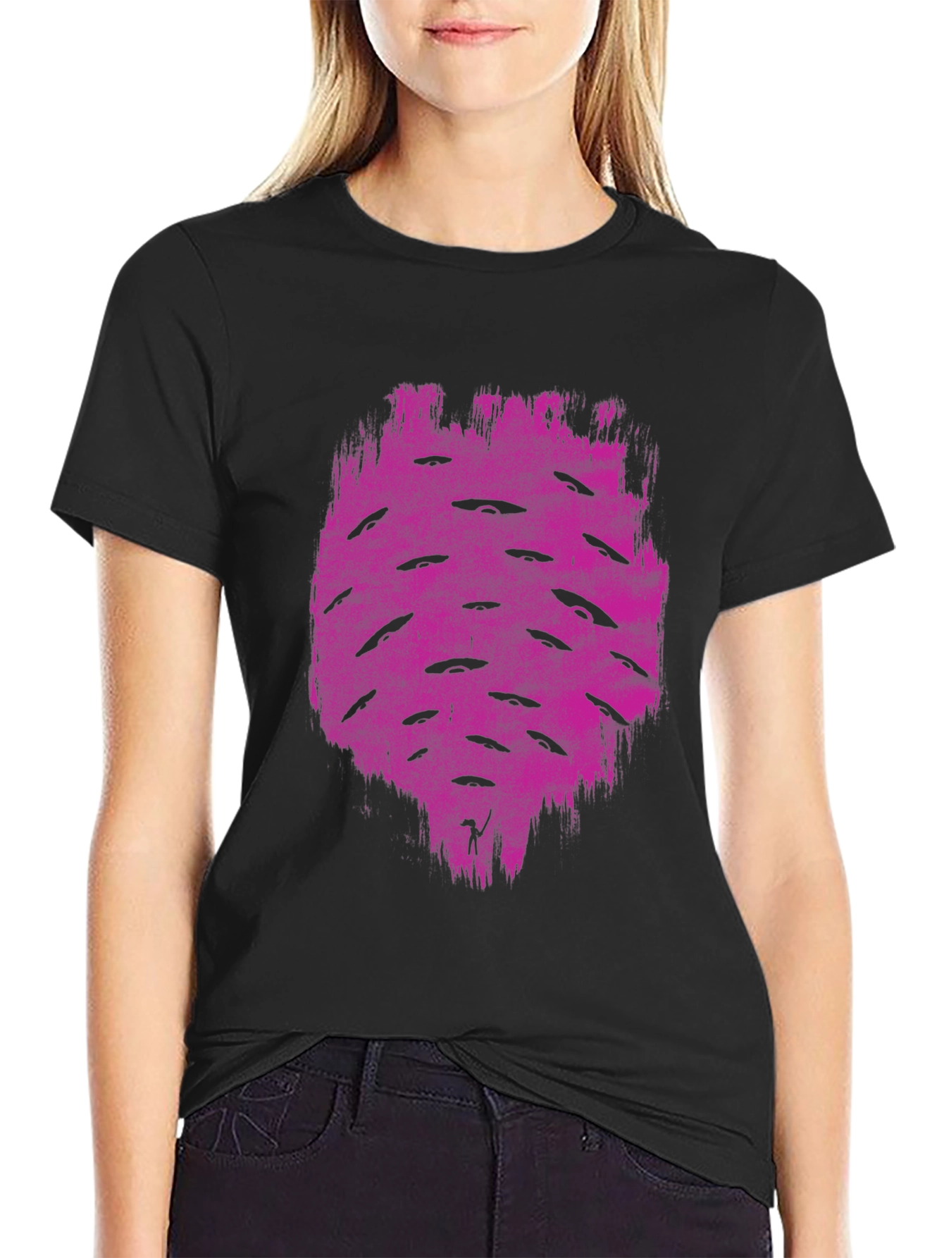 UFO Graphic Tee - Mens Black Cotton T-Shirt