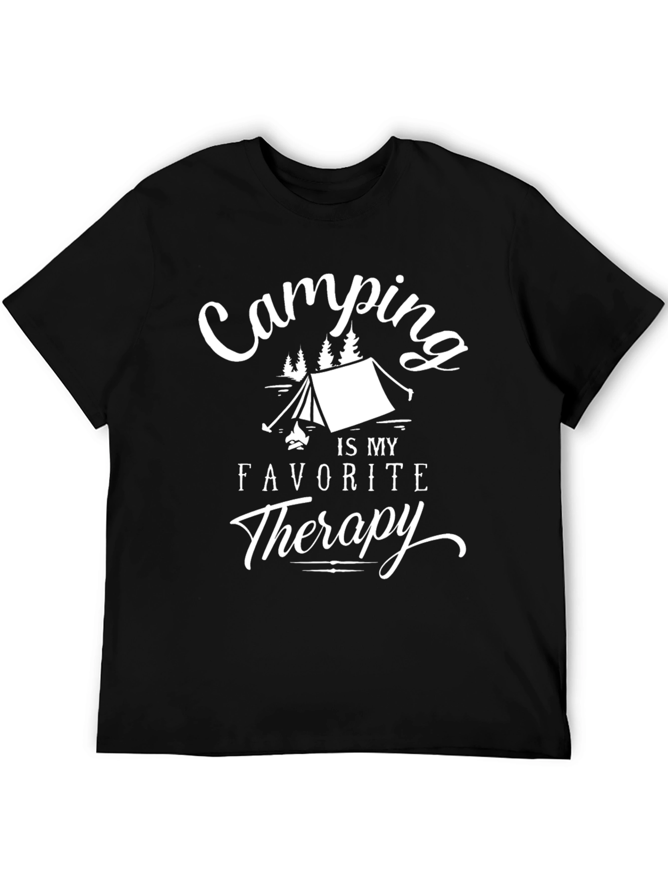 Camping is My Therapy T-Shirt - Black