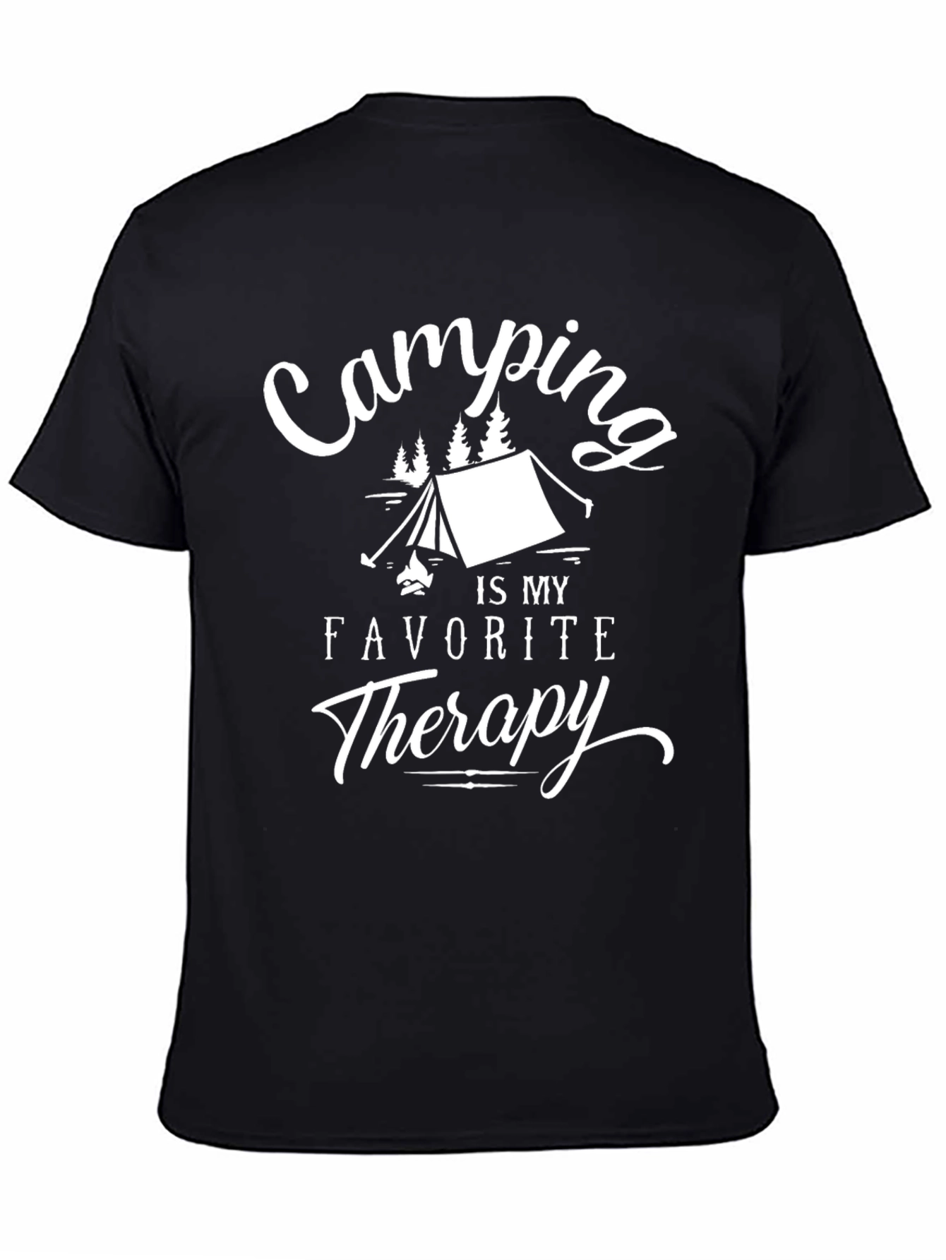 Camping is My Therapy T-Shirt - Black