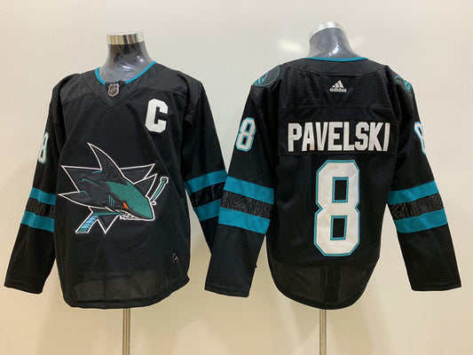 Men's San Jose Sharks Joe Pavelski #8 Black Breakaway Player Jerseys