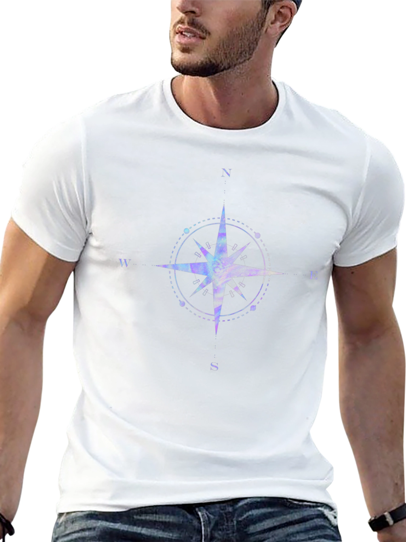 Compass Graphic Black T-Shirt for Men