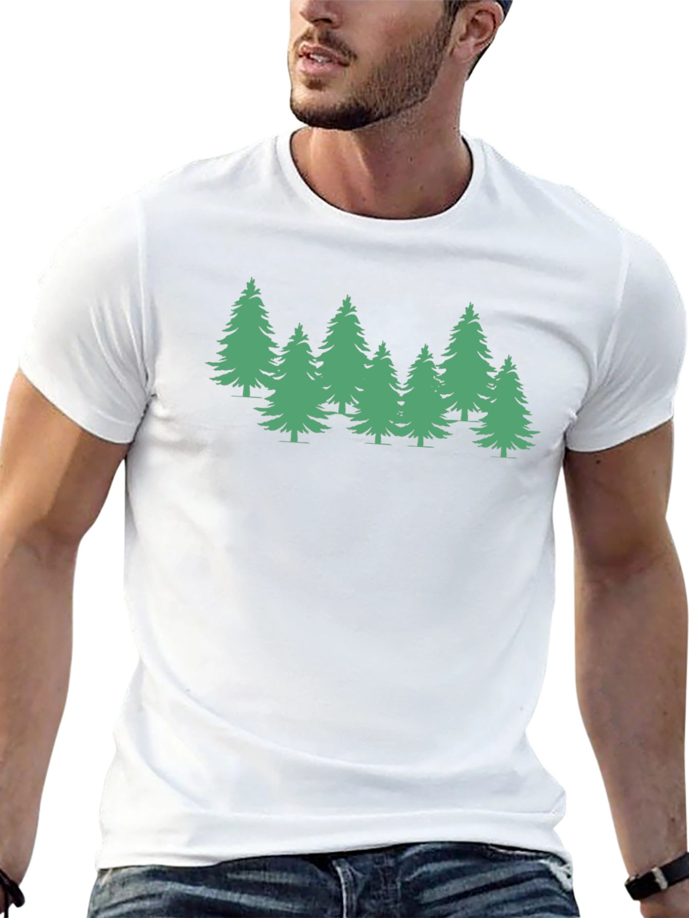 Evergreen Tree Graphic Tee - Soft Black T-Shirt