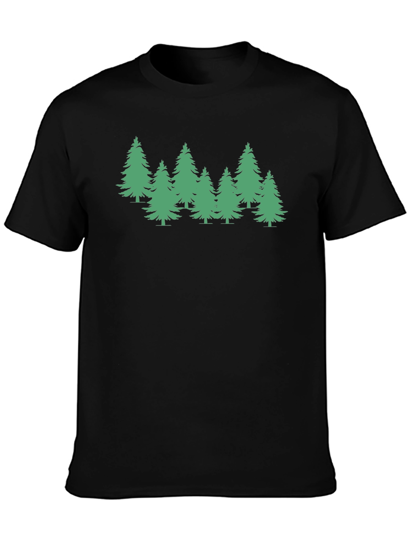 Evergreen Tree Graphic Tee - Soft Black T-Shirt