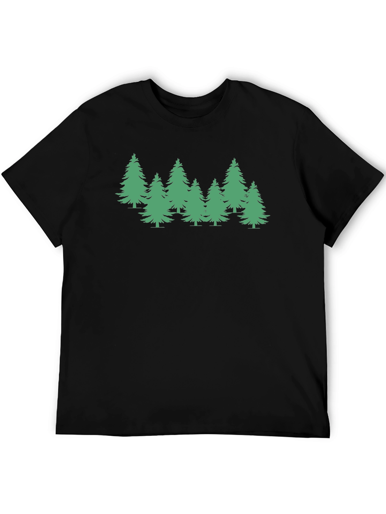 Evergreen Tree Graphic Tee - Soft Black T-Shirt