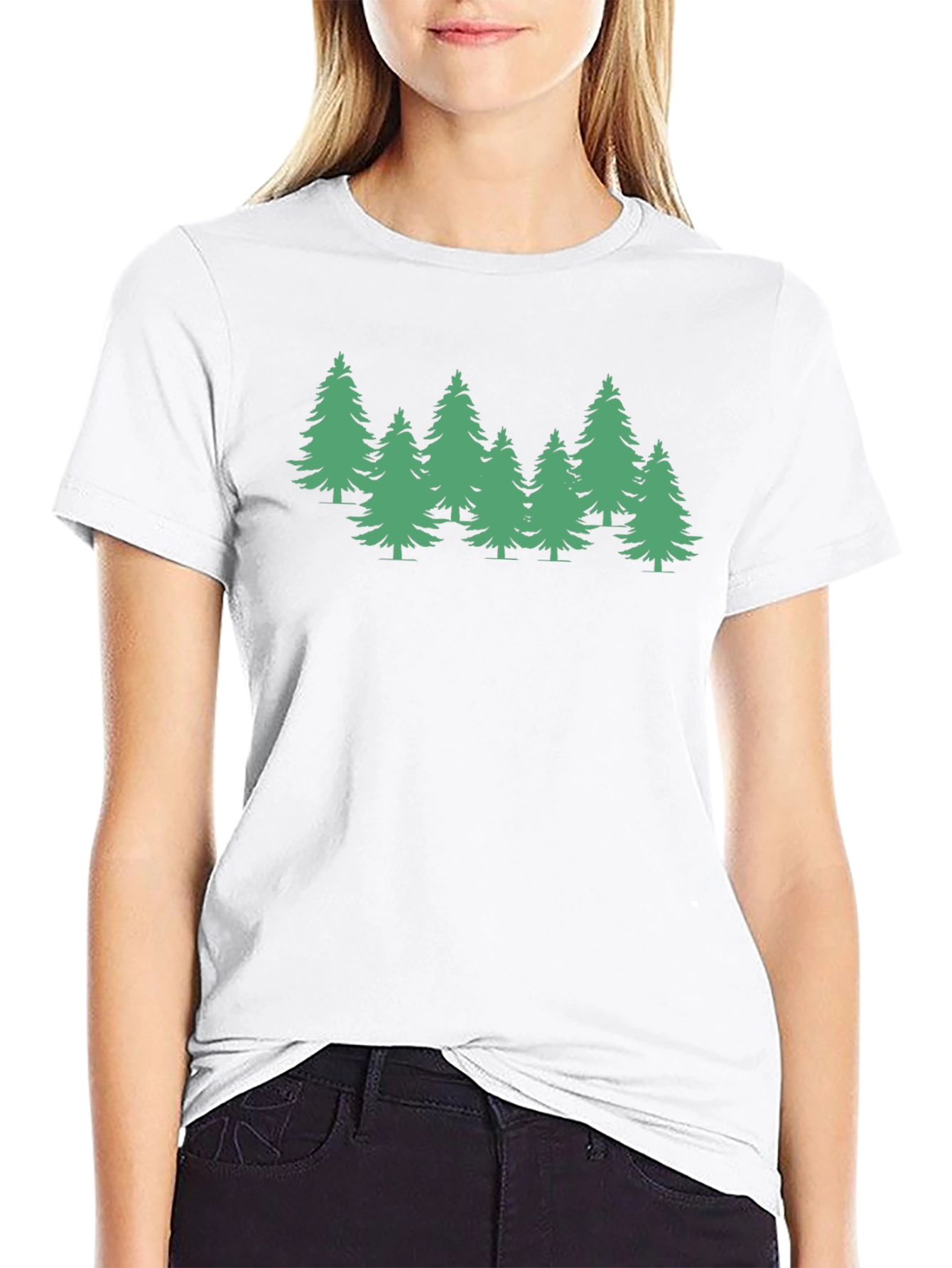 Evergreen Tree Graphic Tee - Soft Black T-Shirt