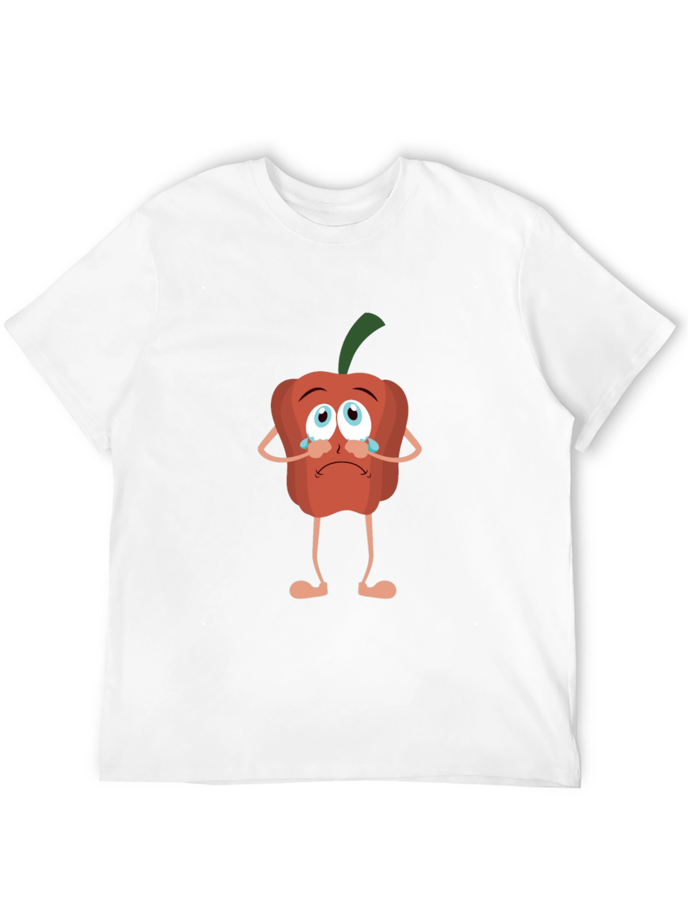 Sad Pepper Cartoon Black T-Shirt