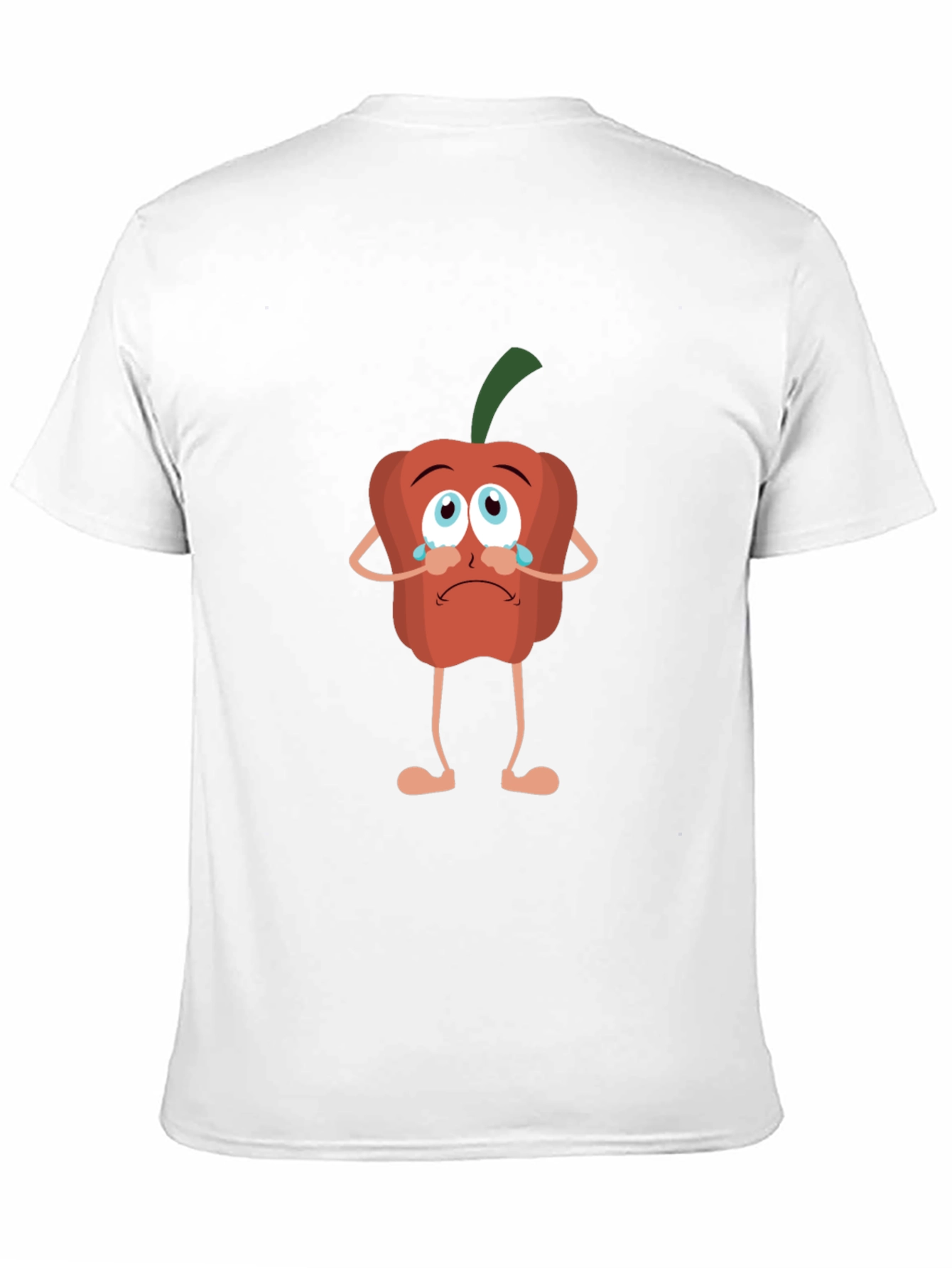 Sad Pepper Cartoon Black T-Shirt