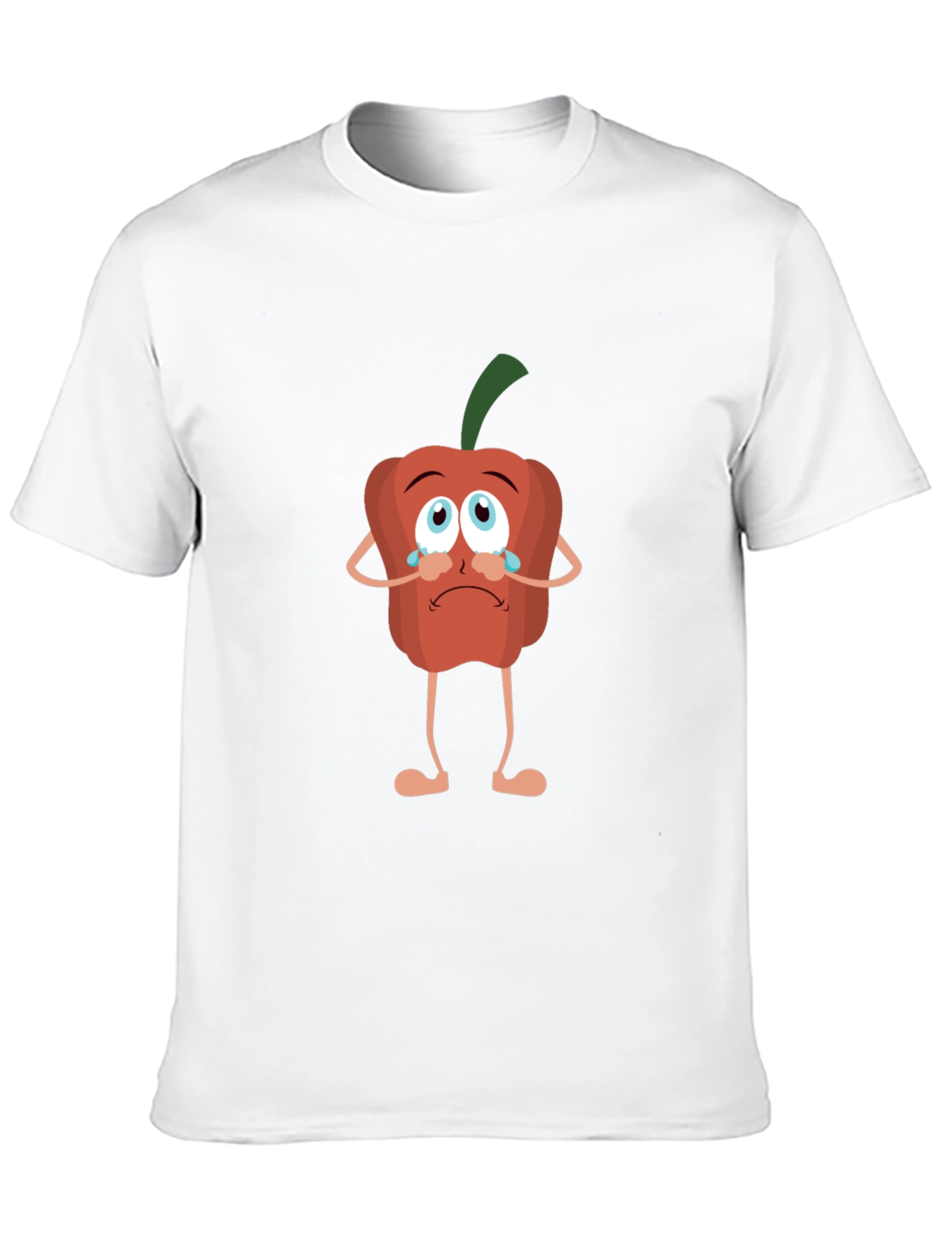 Sad Pepper Cartoon Black T-Shirt
