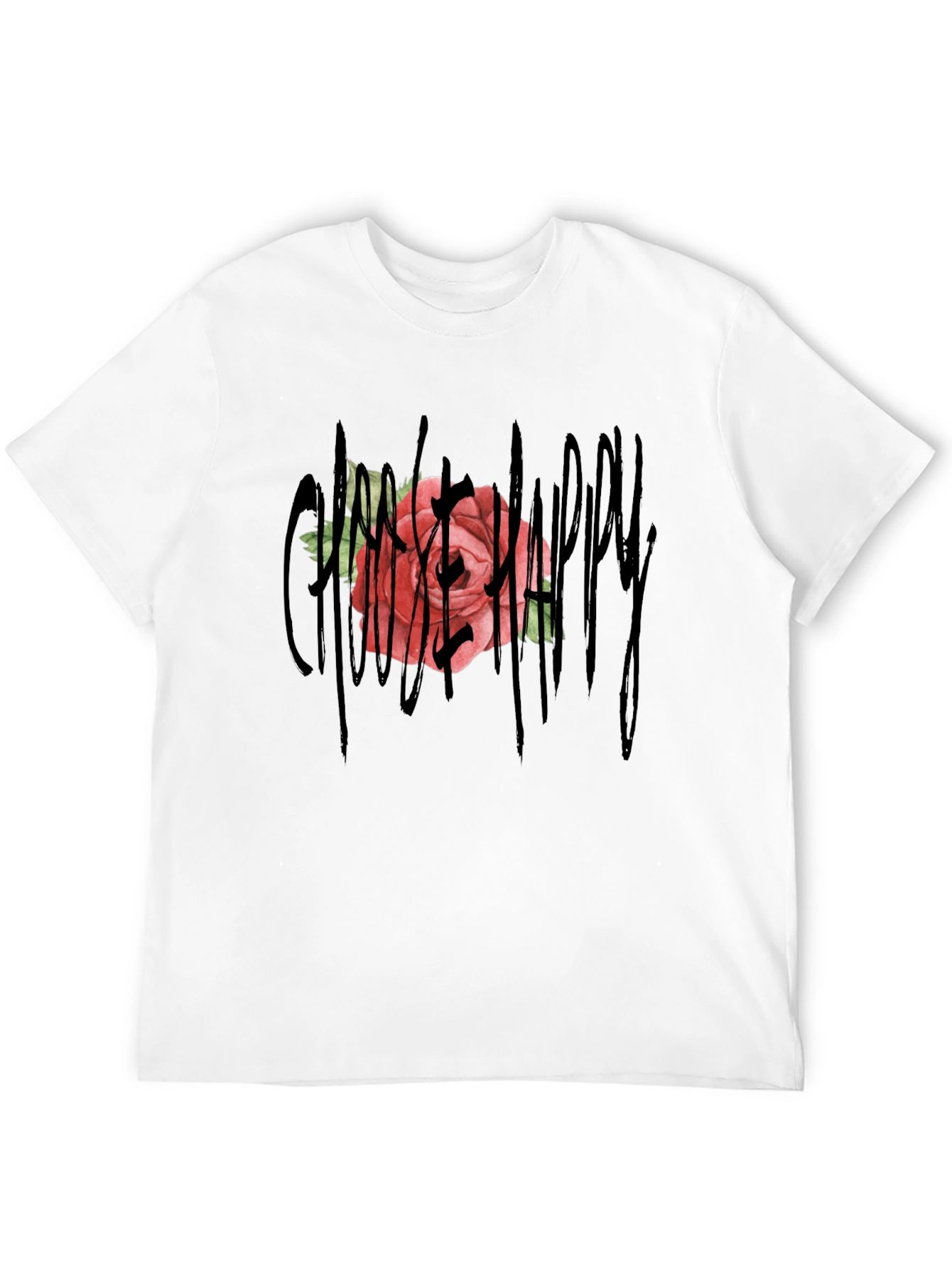 Gothic Rose Happy T-Shirt - Unique Graphic Tee