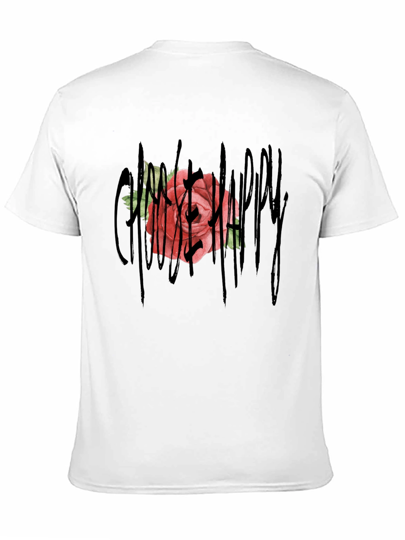 Gothic Rose Happy T-Shirt - Unique Graphic Tee