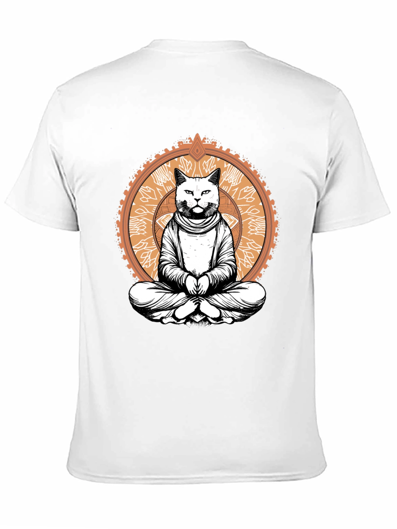 Meditating Cat Graphic Tee - Black