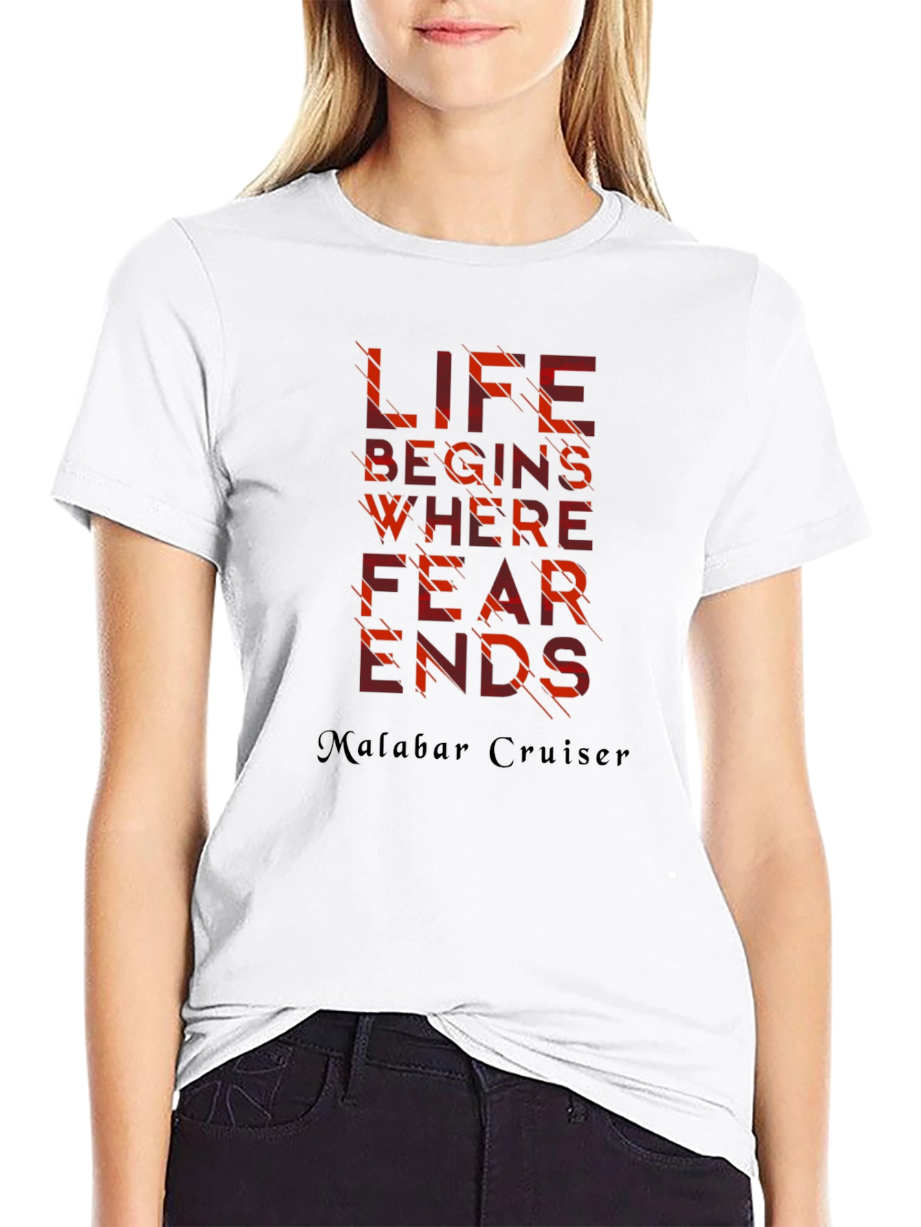 Inspirational Graphic Tee: Life Begins Where Fear Ends