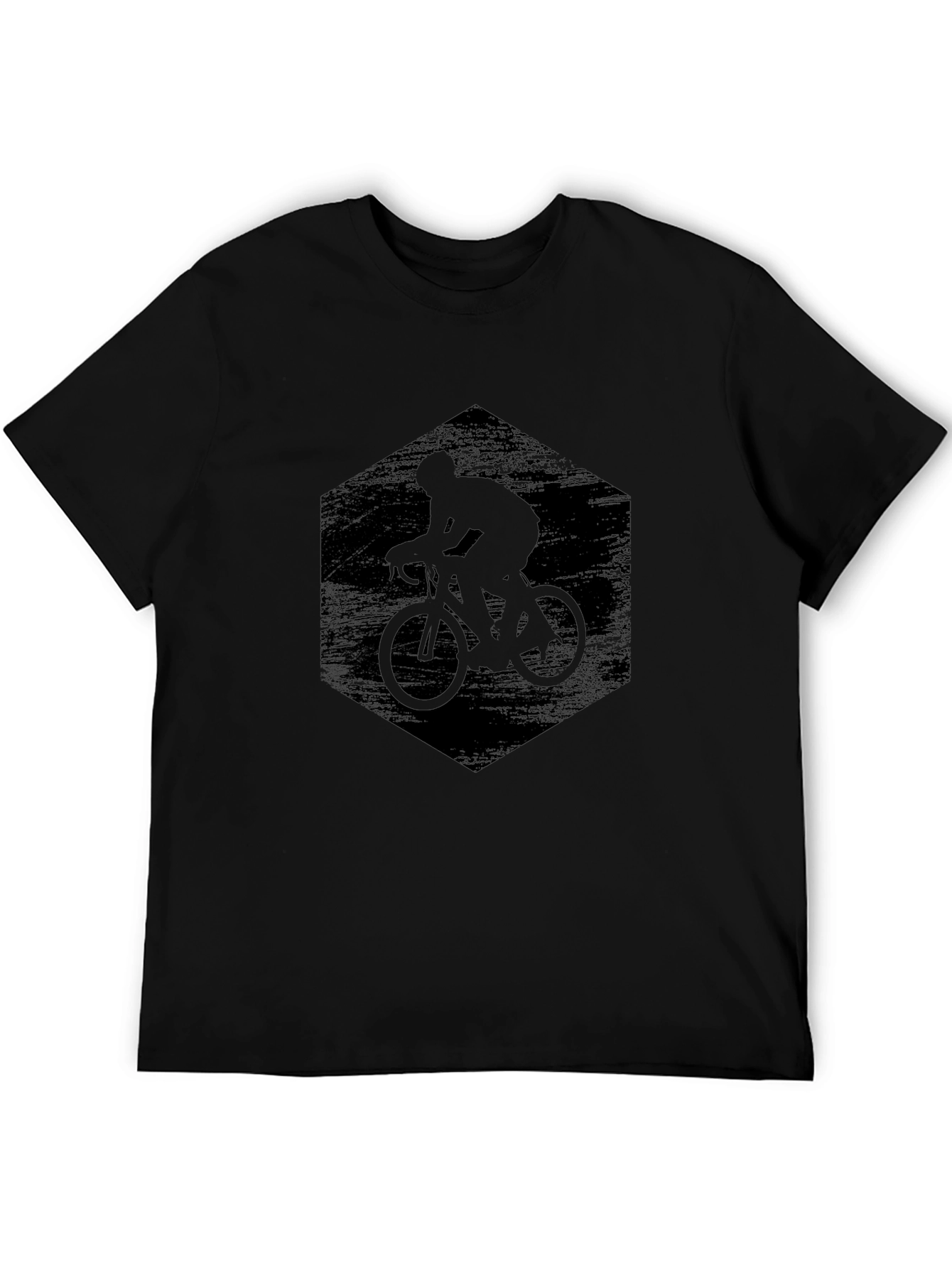 Mens Black Cycling Silhouette Graphic Tee