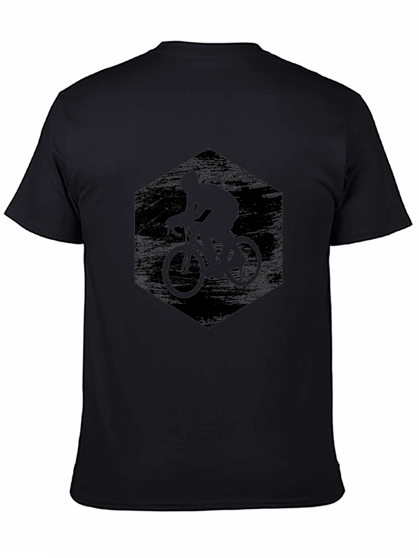 Mens Black Cycling Silhouette Graphic Tee
