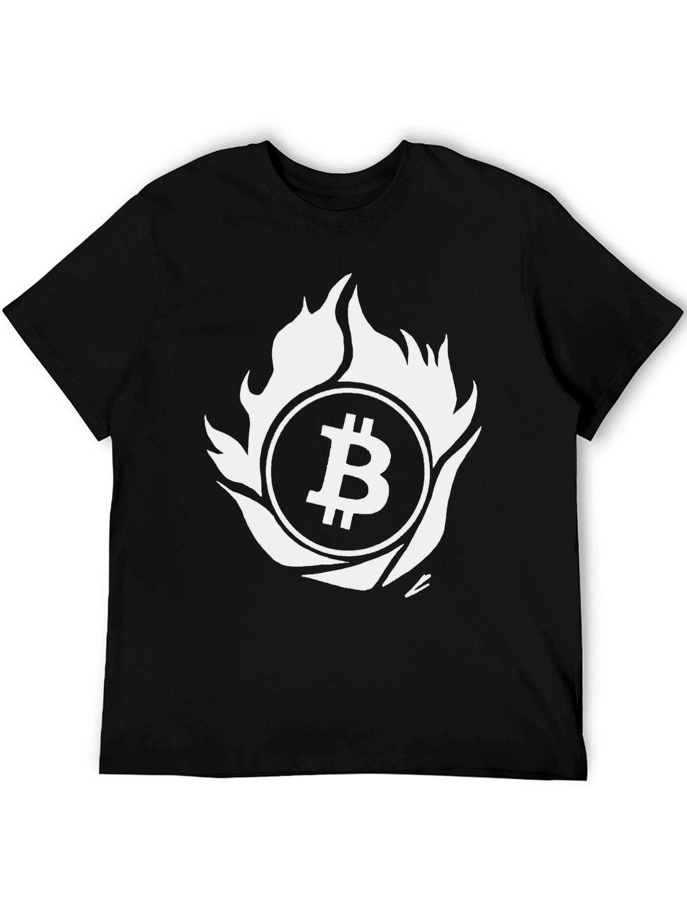 Bitcoin Flame Graphic T-Shirt - Crypto Enthusiast Tee
