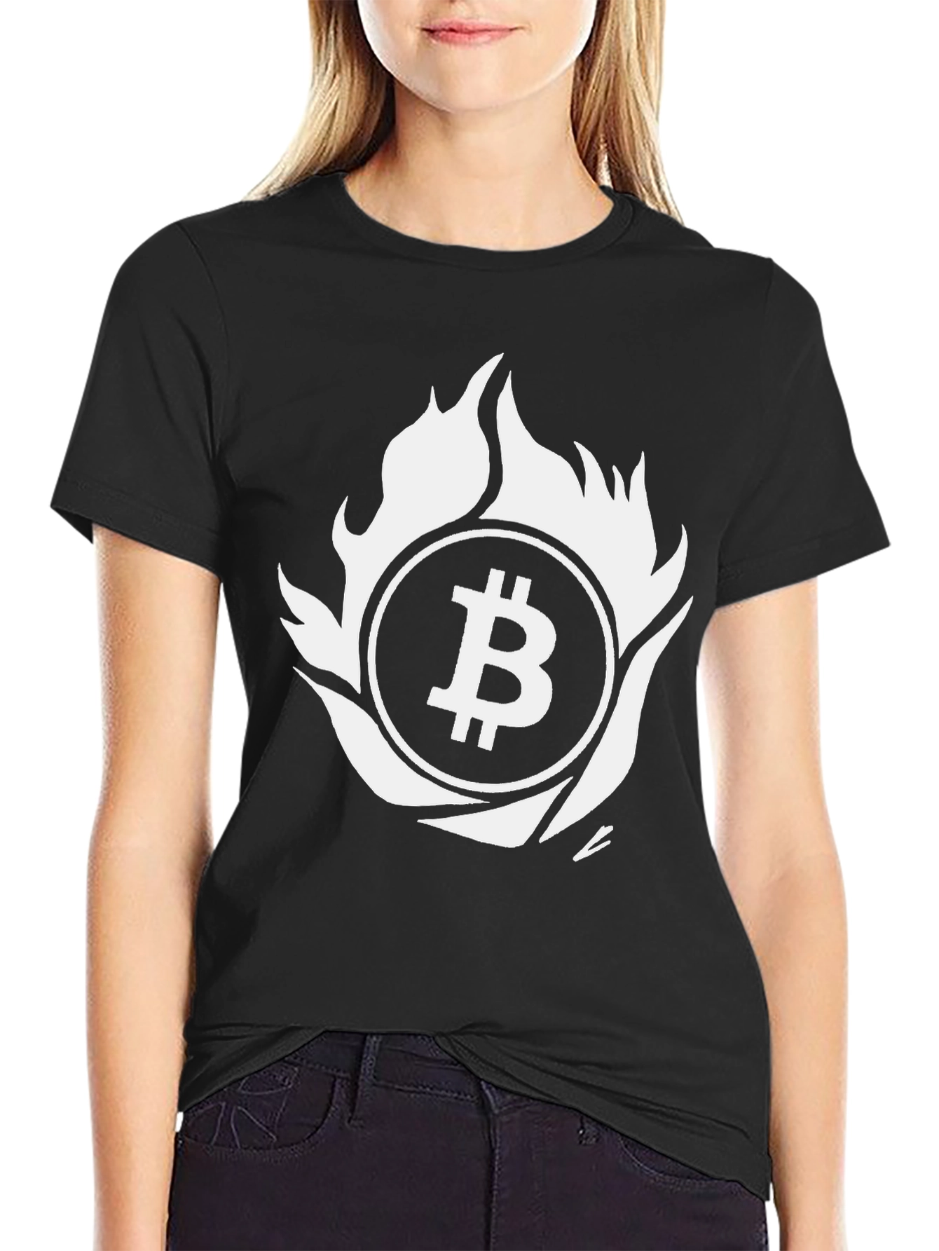 Bitcoin Flame Graphic T-Shirt - Crypto Enthusiast Tee