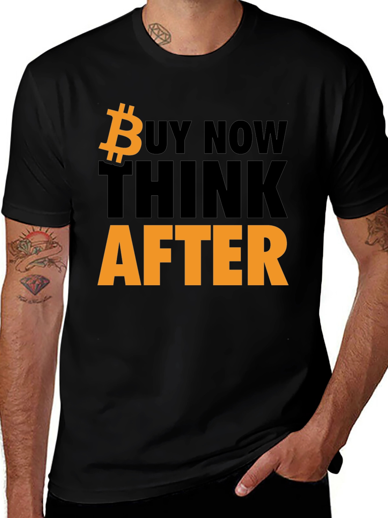 Bitcoin T-Shirt - Buy Now Think Later - Black
