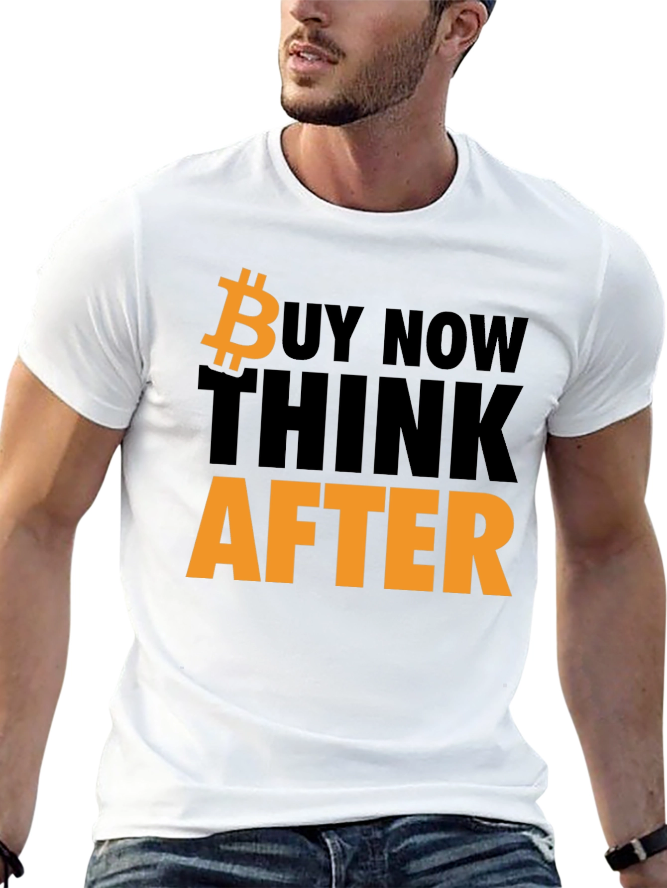 Bitcoin T-Shirt - Buy Now Think Later - Black