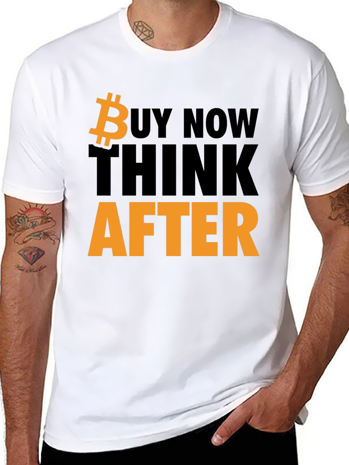 Bitcoin T-Shirt - Buy Now Think Later - Black