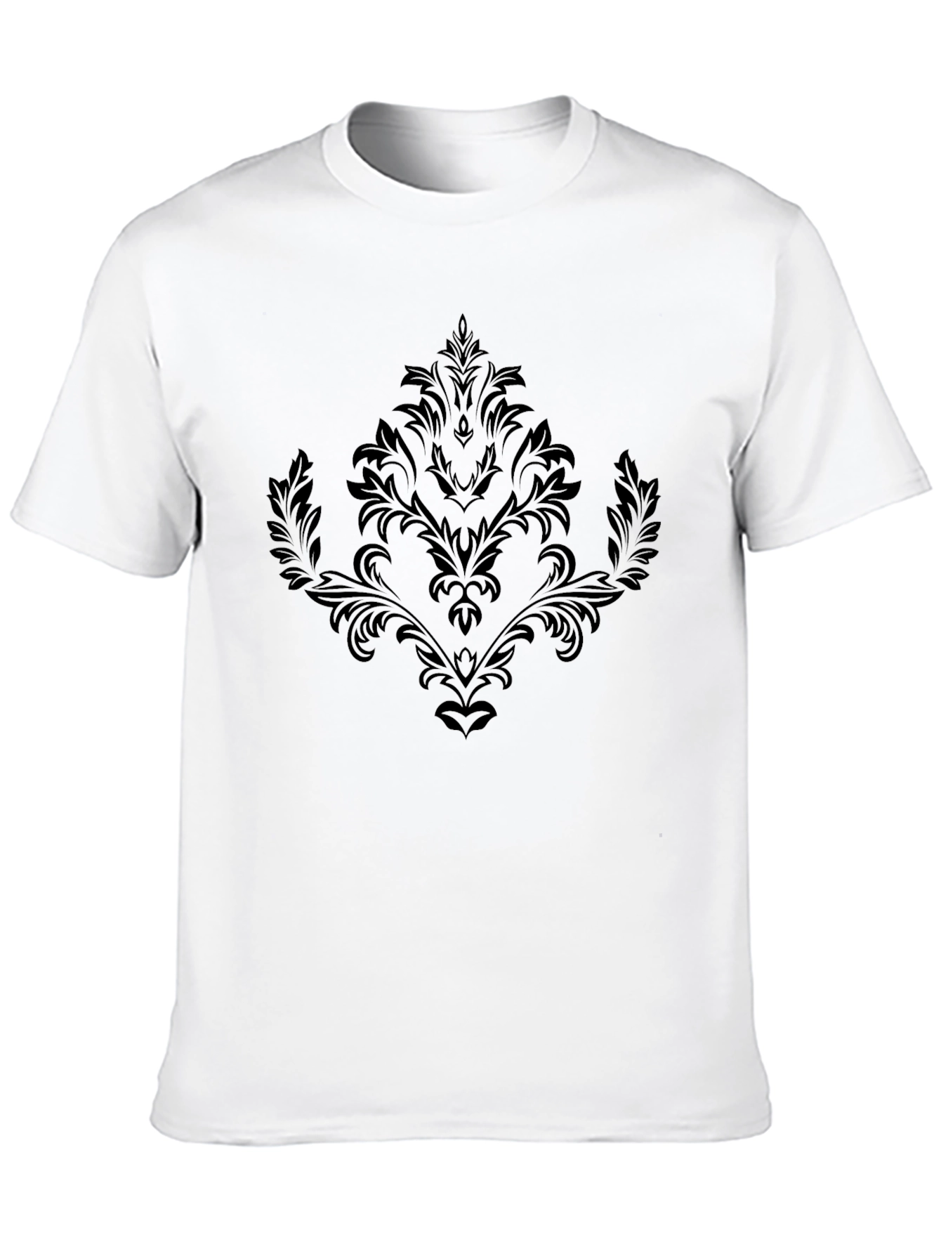 Mens Black T-Shirt with Ornamental Design