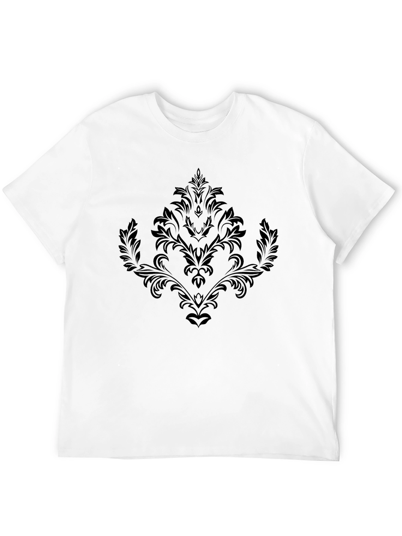 Mens Black T-Shirt with Ornamental Design