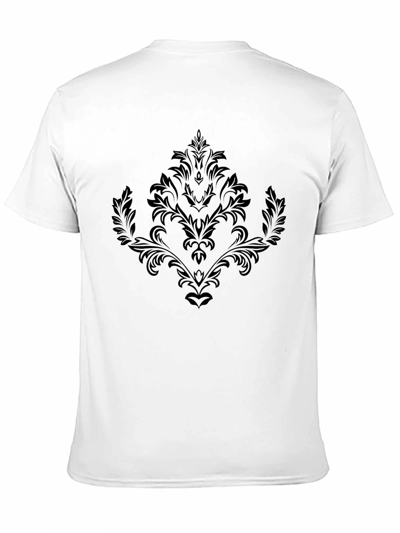 Mens Black T-Shirt with Ornamental Design