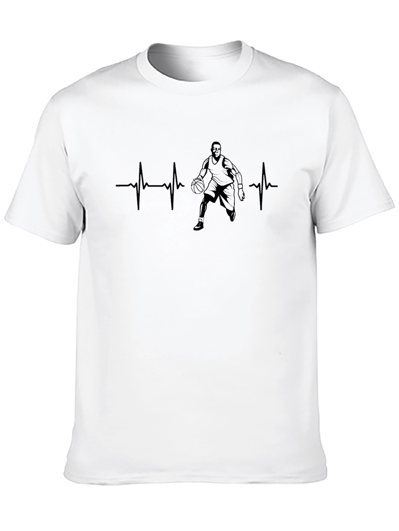 Basketball Heartbeat T-Shirt - Sporty Tee