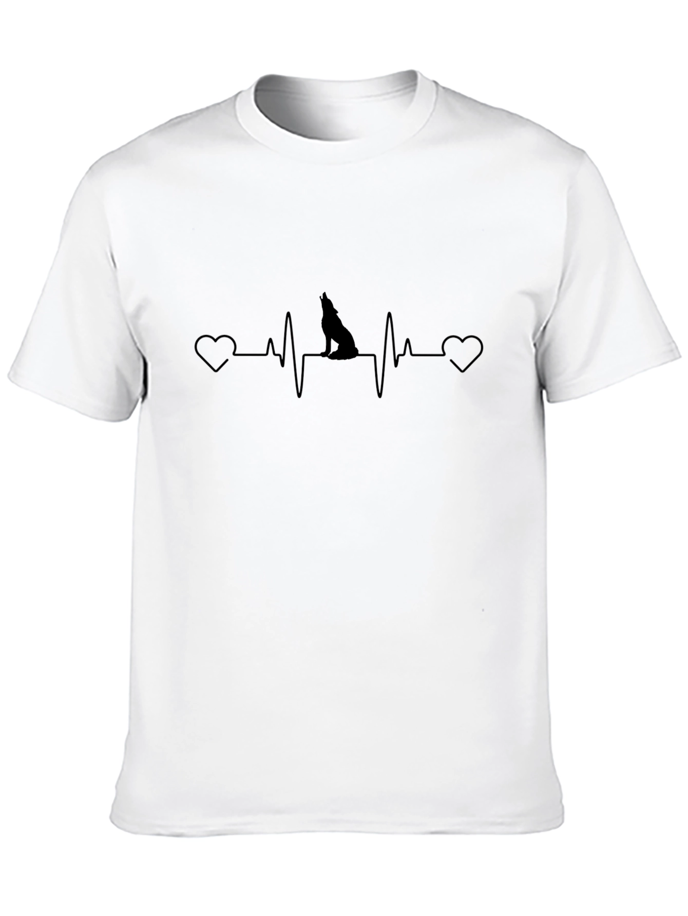 Wolf Heartbeat Graphic Tee - Black
