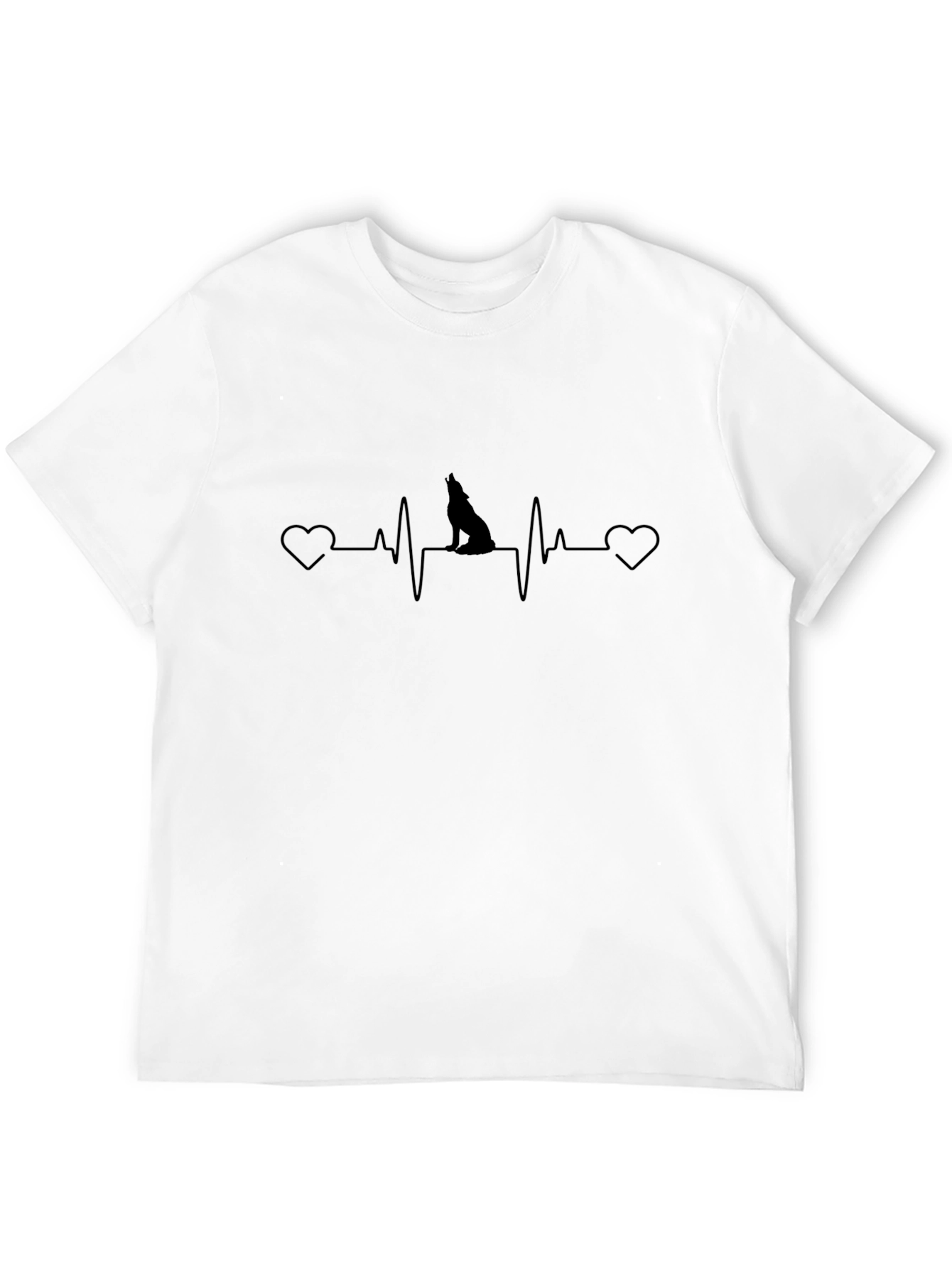 Wolf Heartbeat Graphic Tee - Black