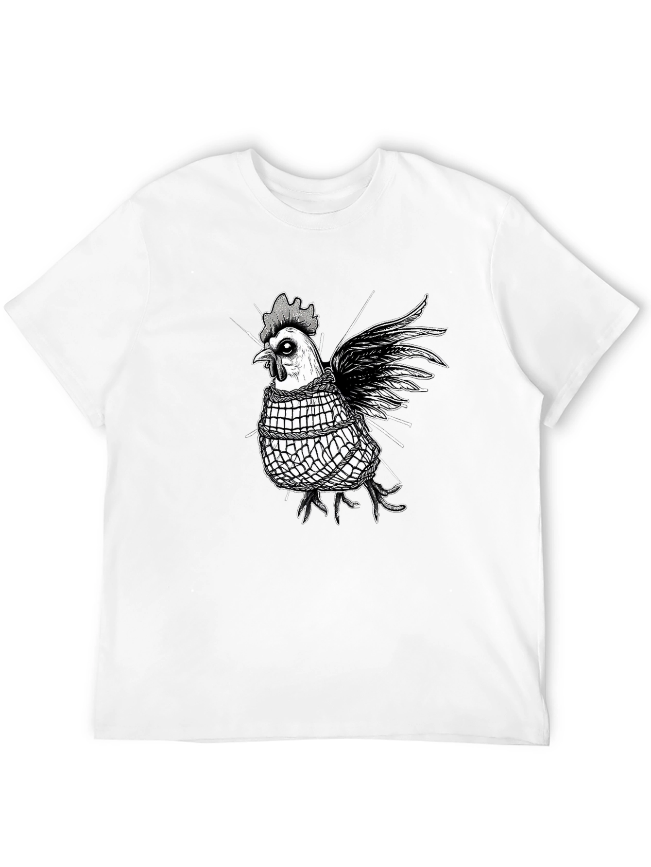 Edgy Chicken Graphic Tee - Black