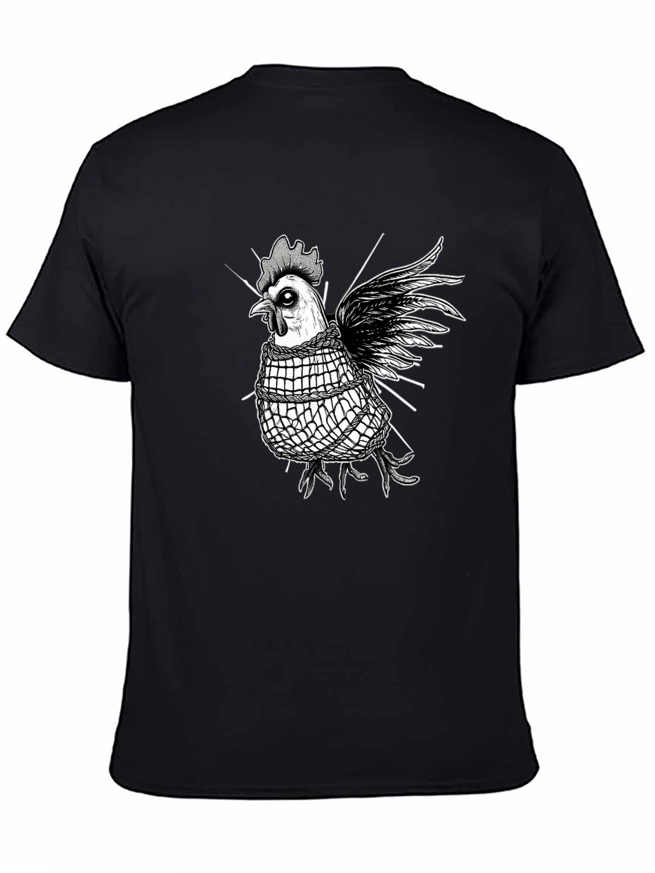 Edgy Chicken Graphic Tee - Black
