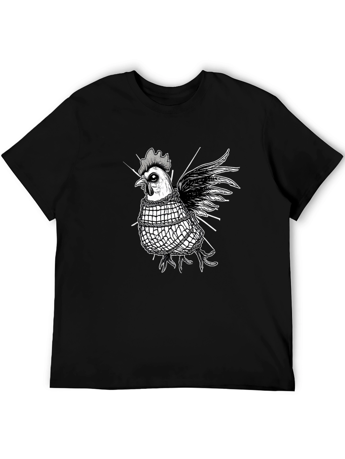 Edgy Chicken Graphic Tee - Black