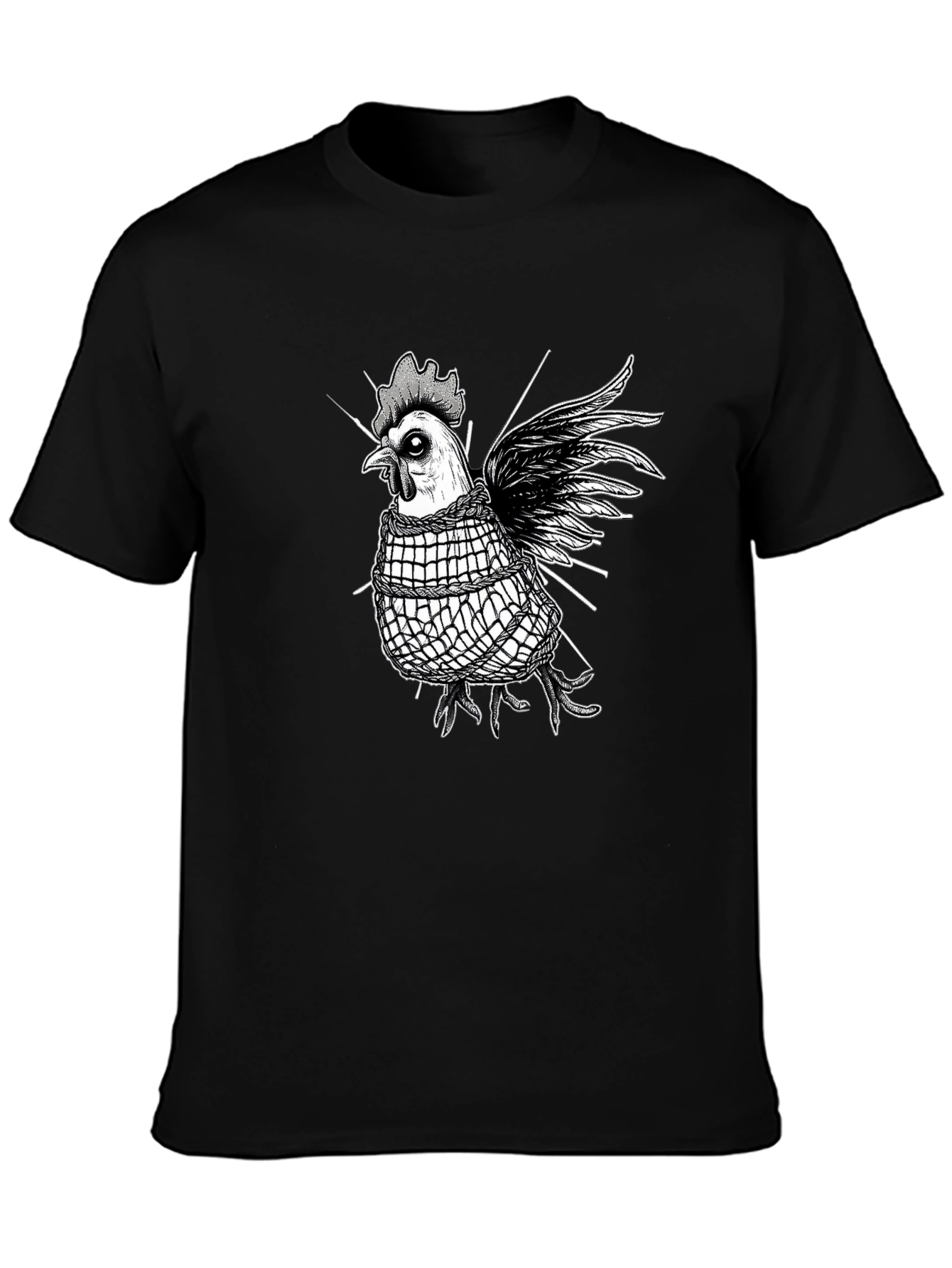 Edgy Chicken Graphic Tee - Black
