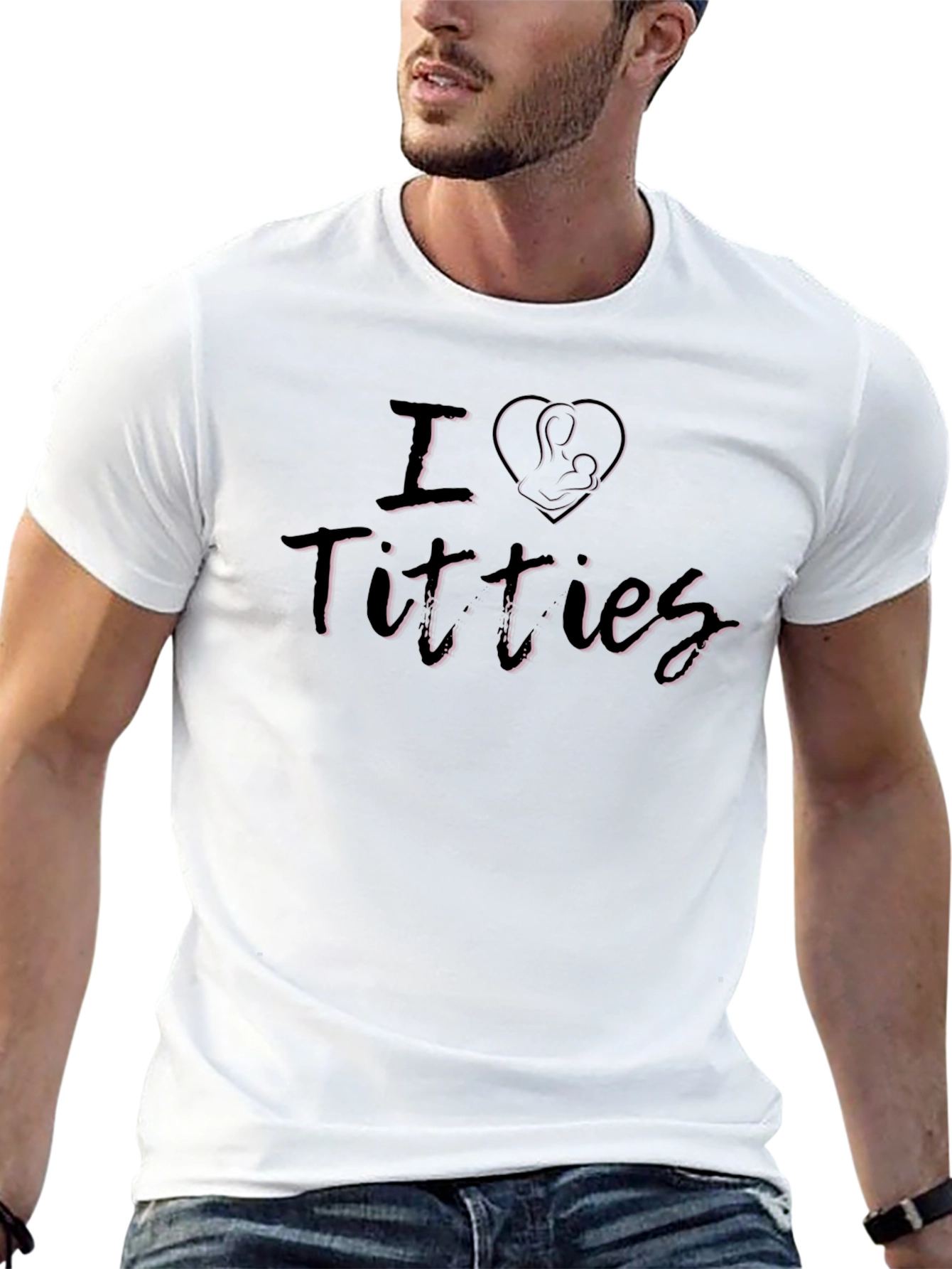 I Love Titties Breastfeeding Humor Graphic T-Shirt