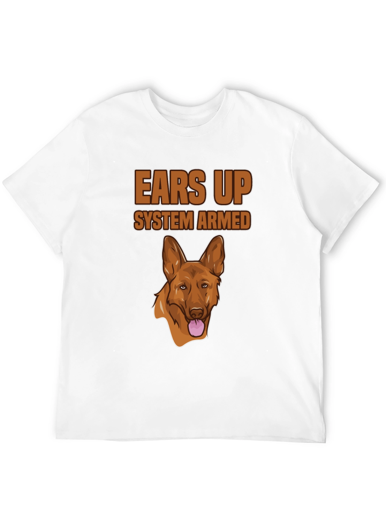 Ears Up System Armed Dog Graphic T-Shirt