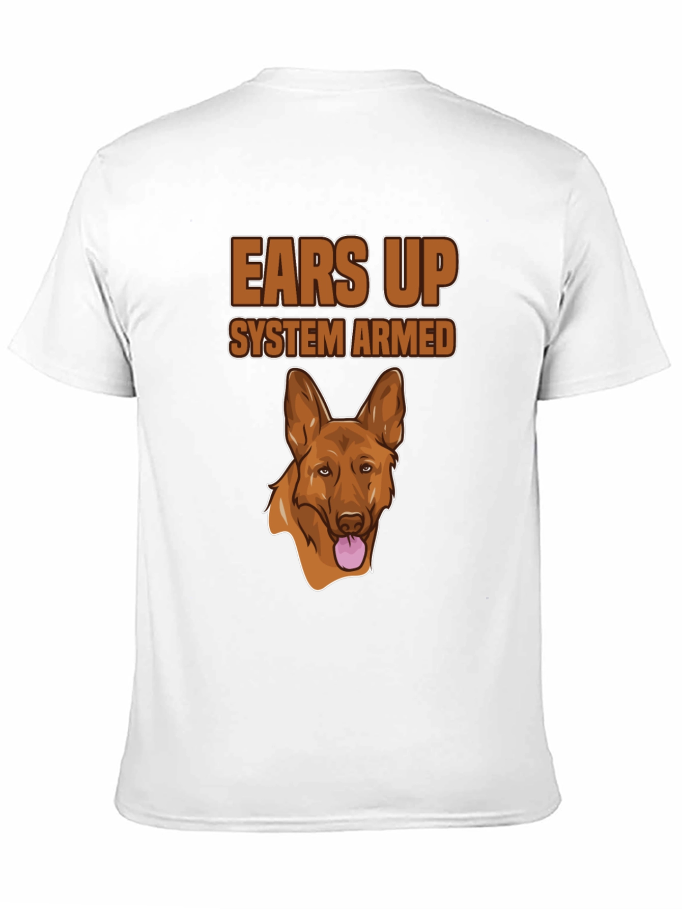 Ears Up System Armed Dog Graphic T-Shirt