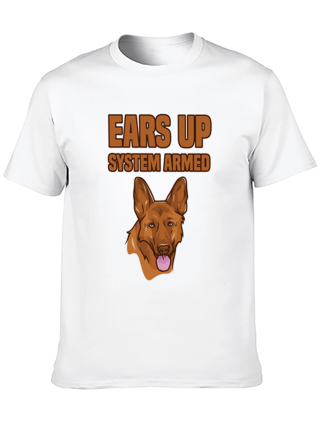 Ears Up System Armed Dog Graphic T-Shirt