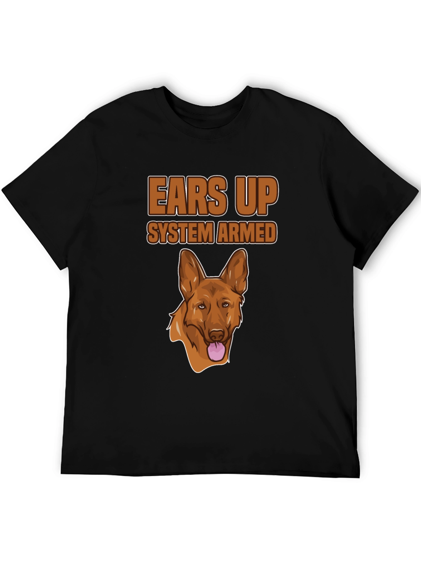 Ears Up System Armed Dog Graphic T-Shirt