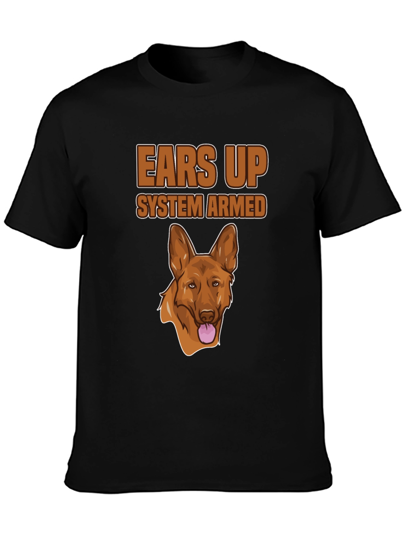 Ears Up System Armed Dog Graphic T-Shirt