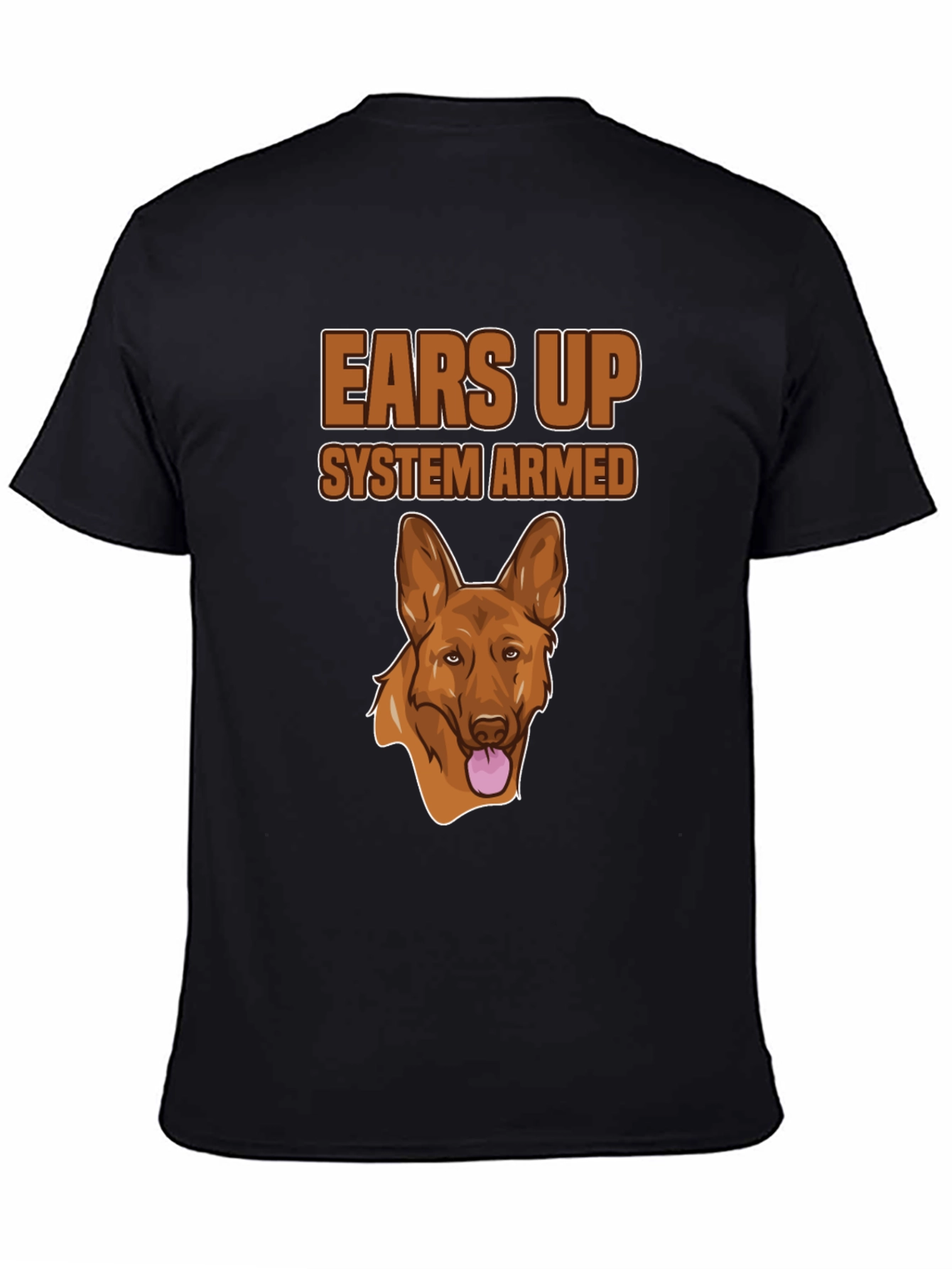 Ears Up System Armed Dog Graphic T-Shirt
