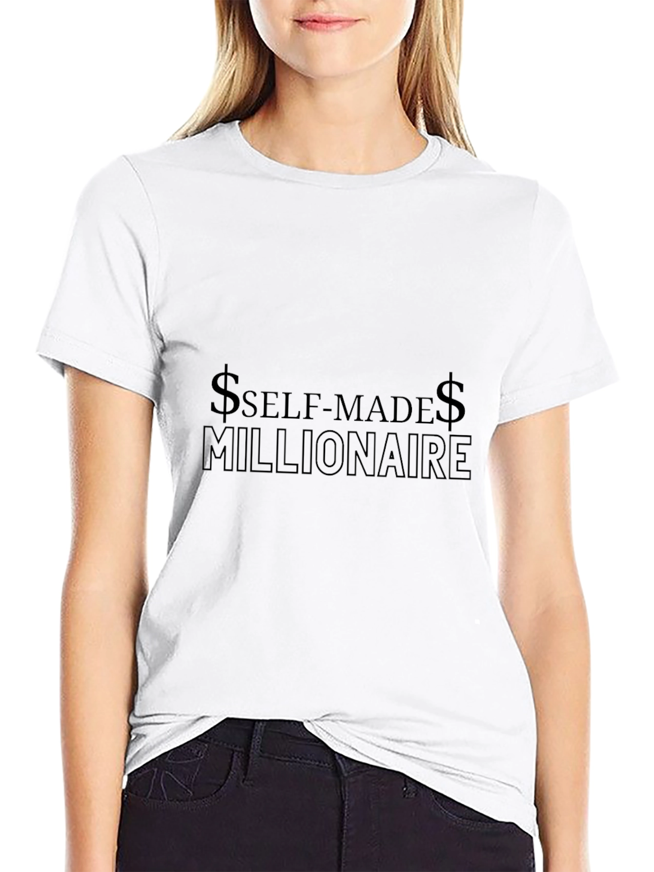 Self-Made Millionaire Black T-Shirt