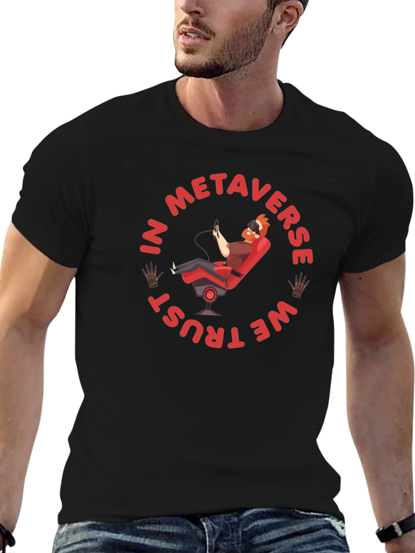 Metaverse Trust Graphic T-Shirt - Black